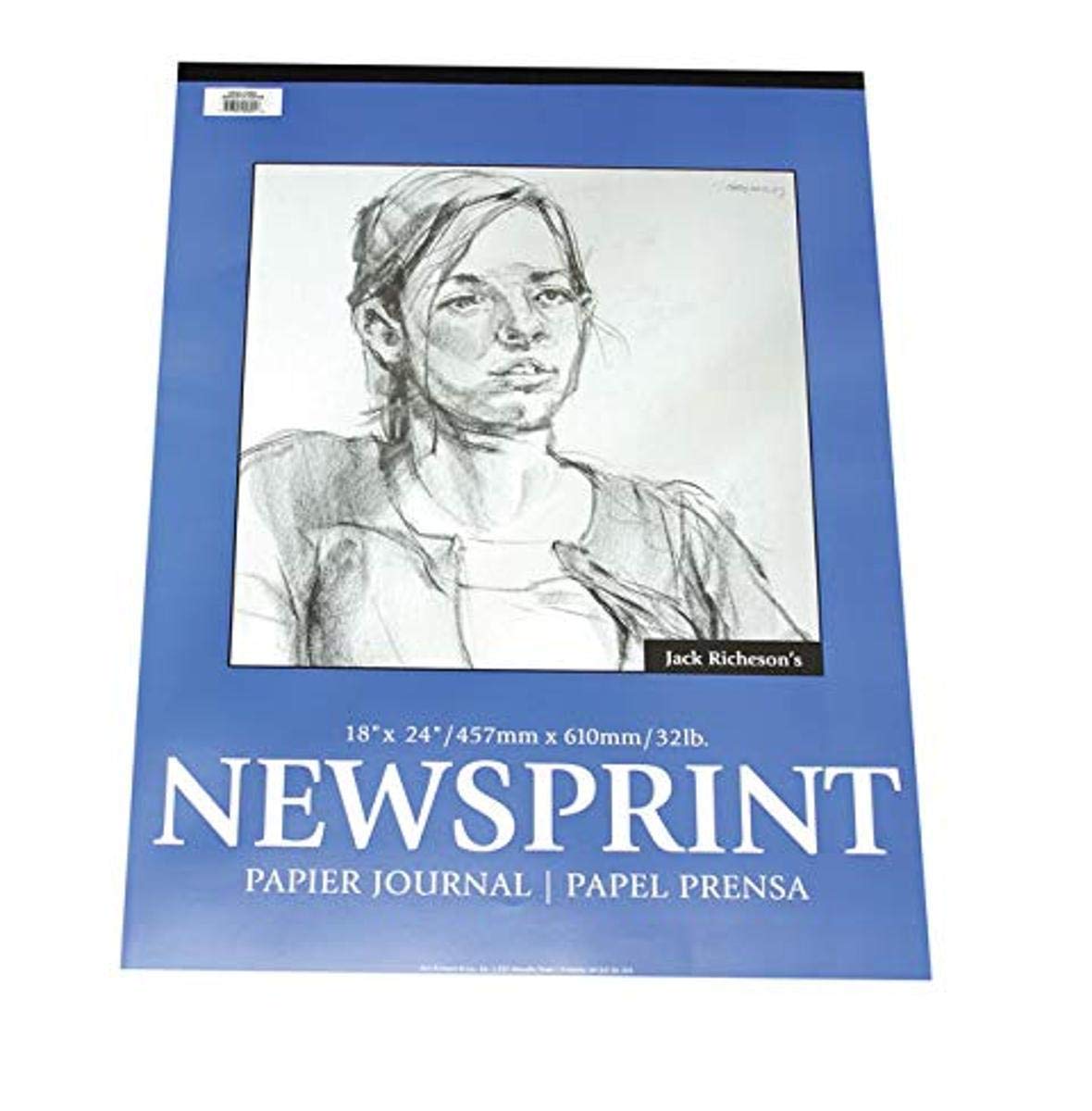Jack Richeson – 100213 Newsprint Pad, 32 lbs, 18 x 24 Inches, 100 Sheets