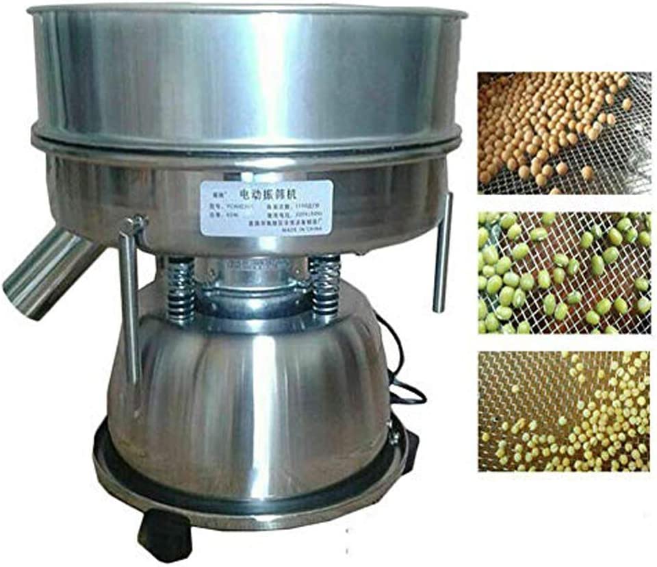 Electric Vibrating Sieve Machine Stainless Steel Power Sieve Shaker Screening Machine for Chinese Medicine Powder Grain Granule 110V