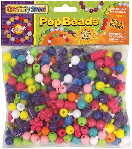Creativity Street Pop Beads, Assorted Colors, Assorted Sizes, 300 Pieces
