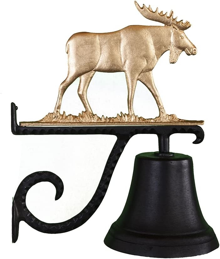 Montague Metal Products Cast Bell with Gold Moose Import To Shop ×Product customization General Description Gallery Reviews