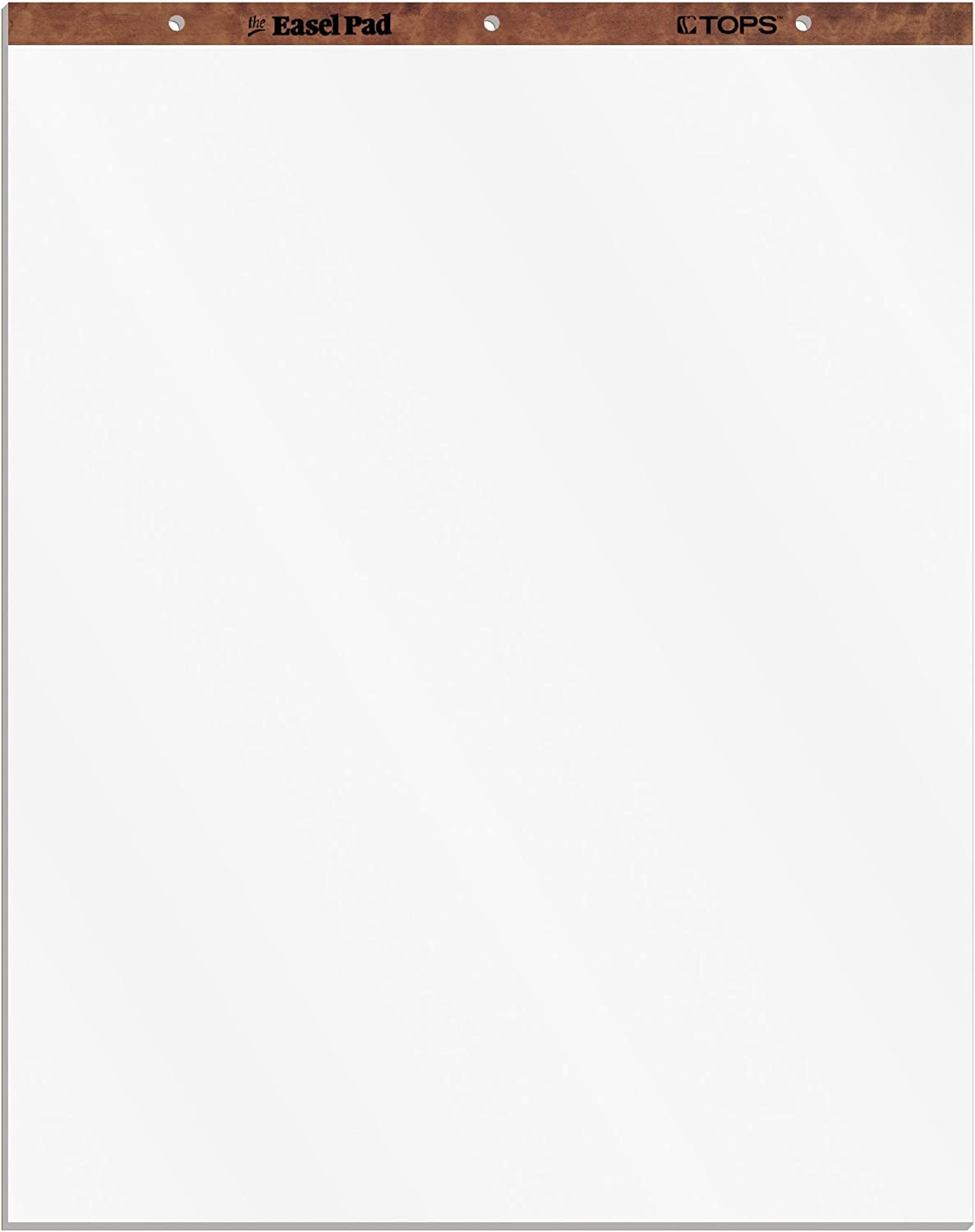 TOPS Easel Pad, 3-hole punched, white, 15 lb, plain white, 50 SH/PD, 2 per Carton (7903)