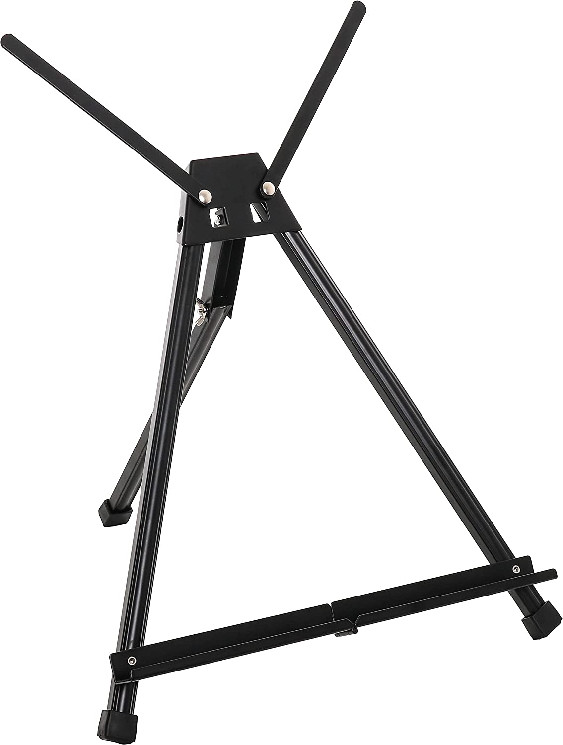 U.S. Art Supply 15″ to 21″ High Adjustable Black Aluminum Tabletop Display Easel with Extension Arm Wings – Portable Artist Tripod Folding Frame Stand – Holds Canvas, Paintings, Books, Photos, Signs