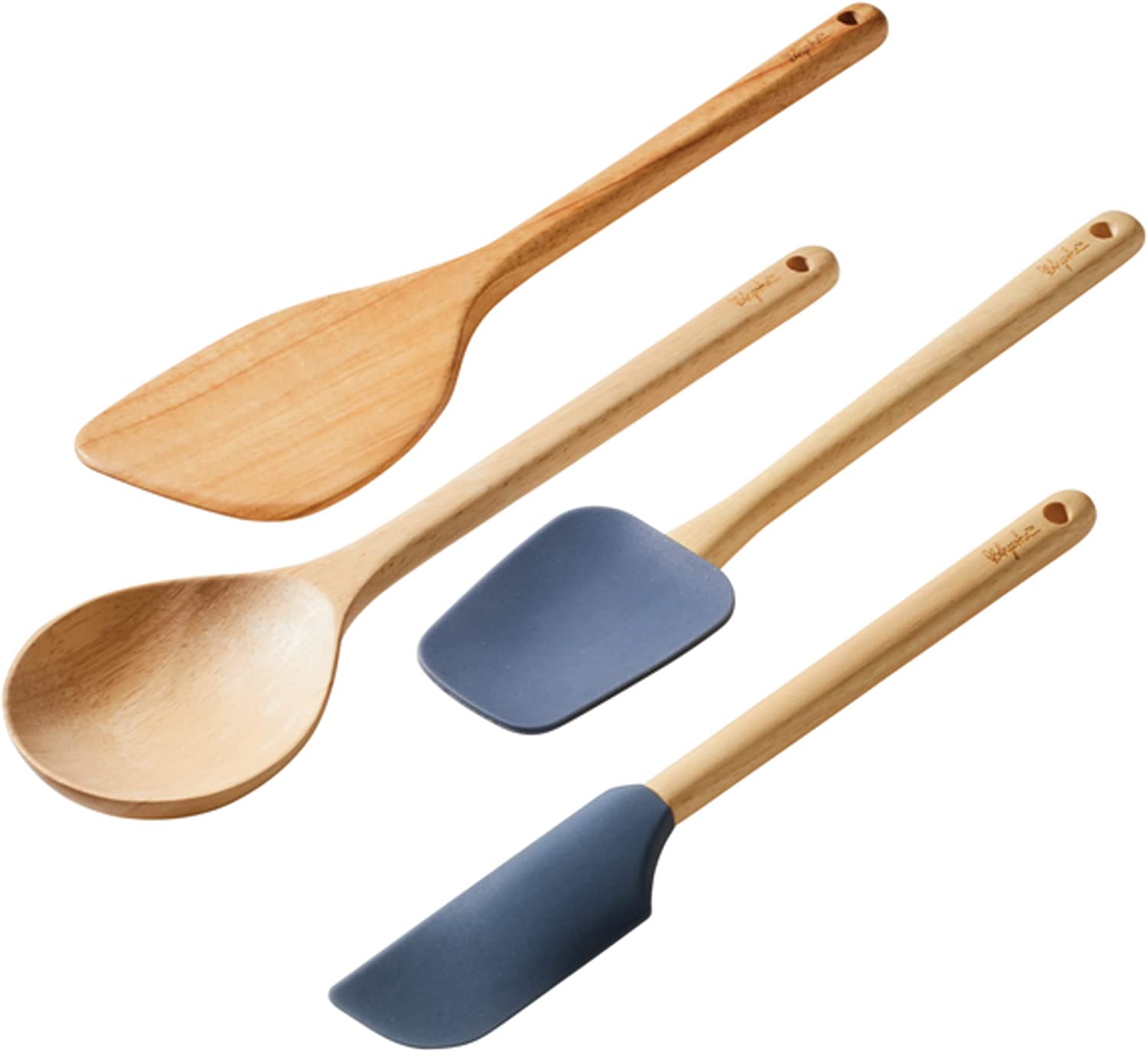 Ayesha Curry Tools and Gadgets Cooking/Kitchen Utensil Set-Includes Solid Spoon, Saute Paddle, Spoonula, Jar Spatula, 4 Piece, Anchor