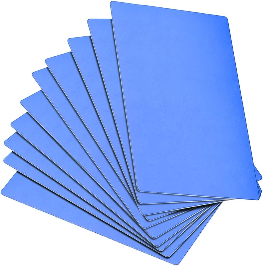 uxcell Blank Metal Card 100x60x0.6mm Anodized Aluminum Plate for DIY Laser Printing Engraving Blue 10 Pcs