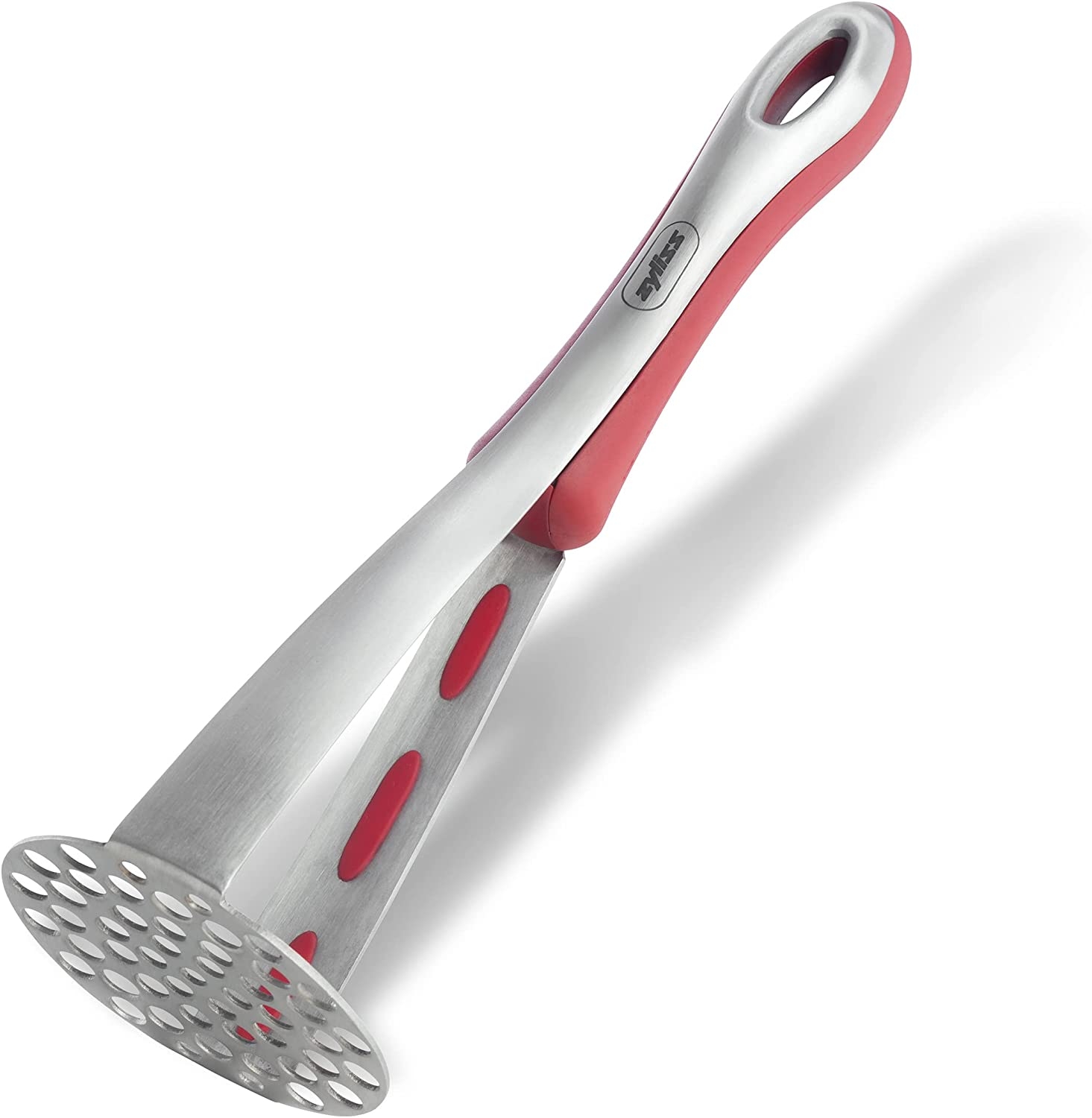 Zyliss Stainless Steel Potato Masher – Stainless Steel Metal Potato & Vegetable Masher – Silicone Bowl Scraper & Integrated