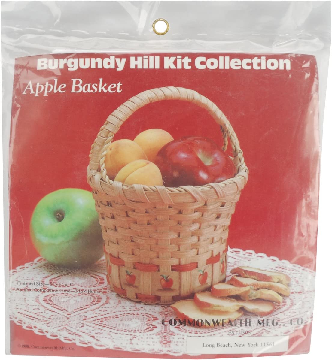 Burgundy Hill Basket Kit, Apple Basket 6″X6″X9″