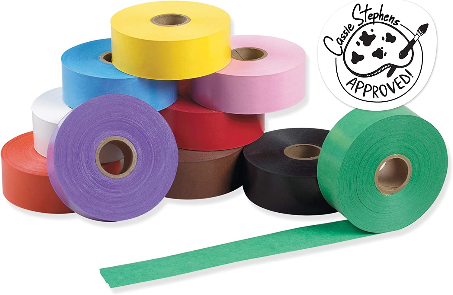 Creativity Street Wet N’ Stick Art Tape, 10 Assorted Colors, 1-1/2″ x 250′, 10 Rolls Import To Shop ×Product customization