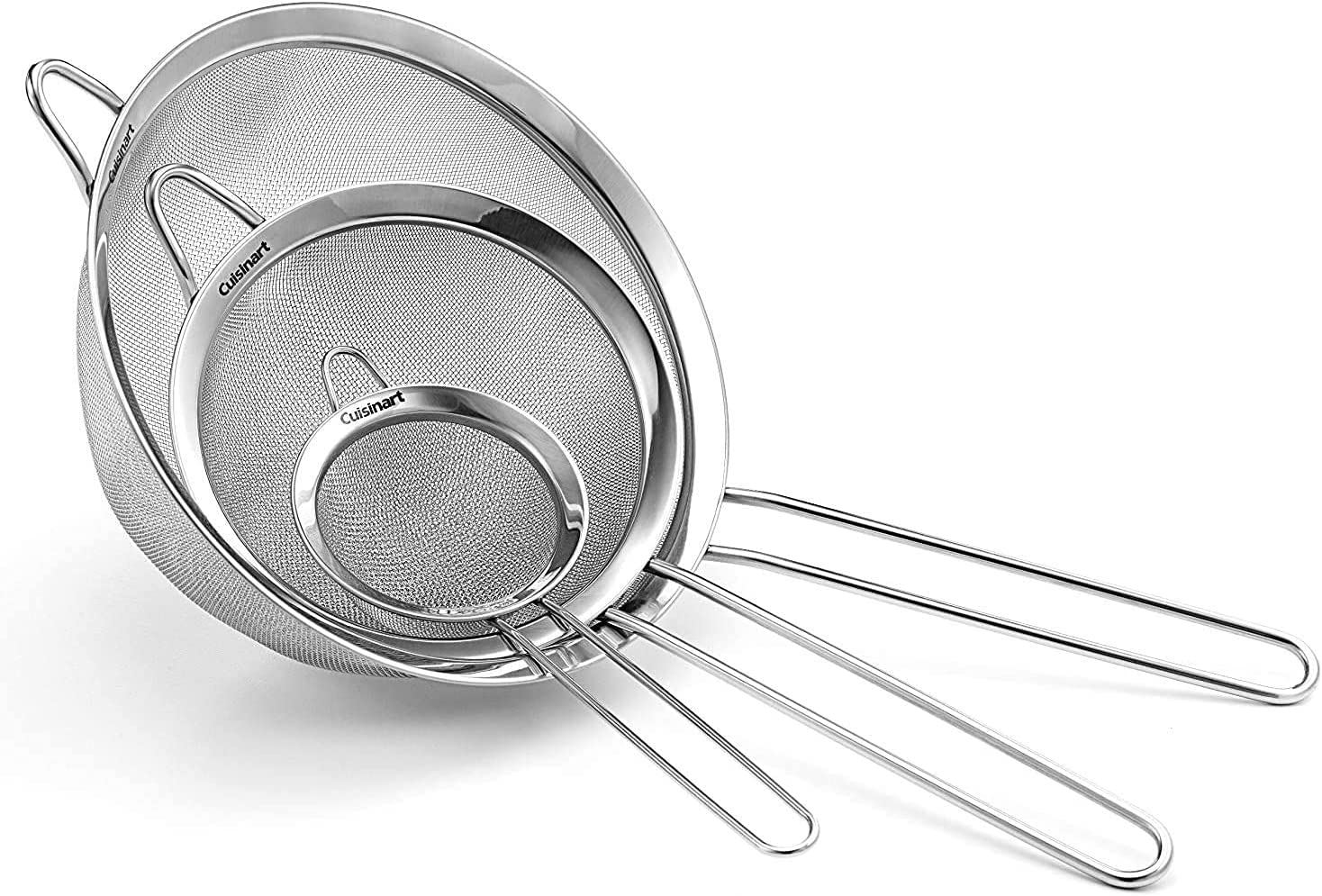 Cuisinart CTG-00-3MS Set of 3 Fine Set of Mesh Strainers, 1, Stainless Steel