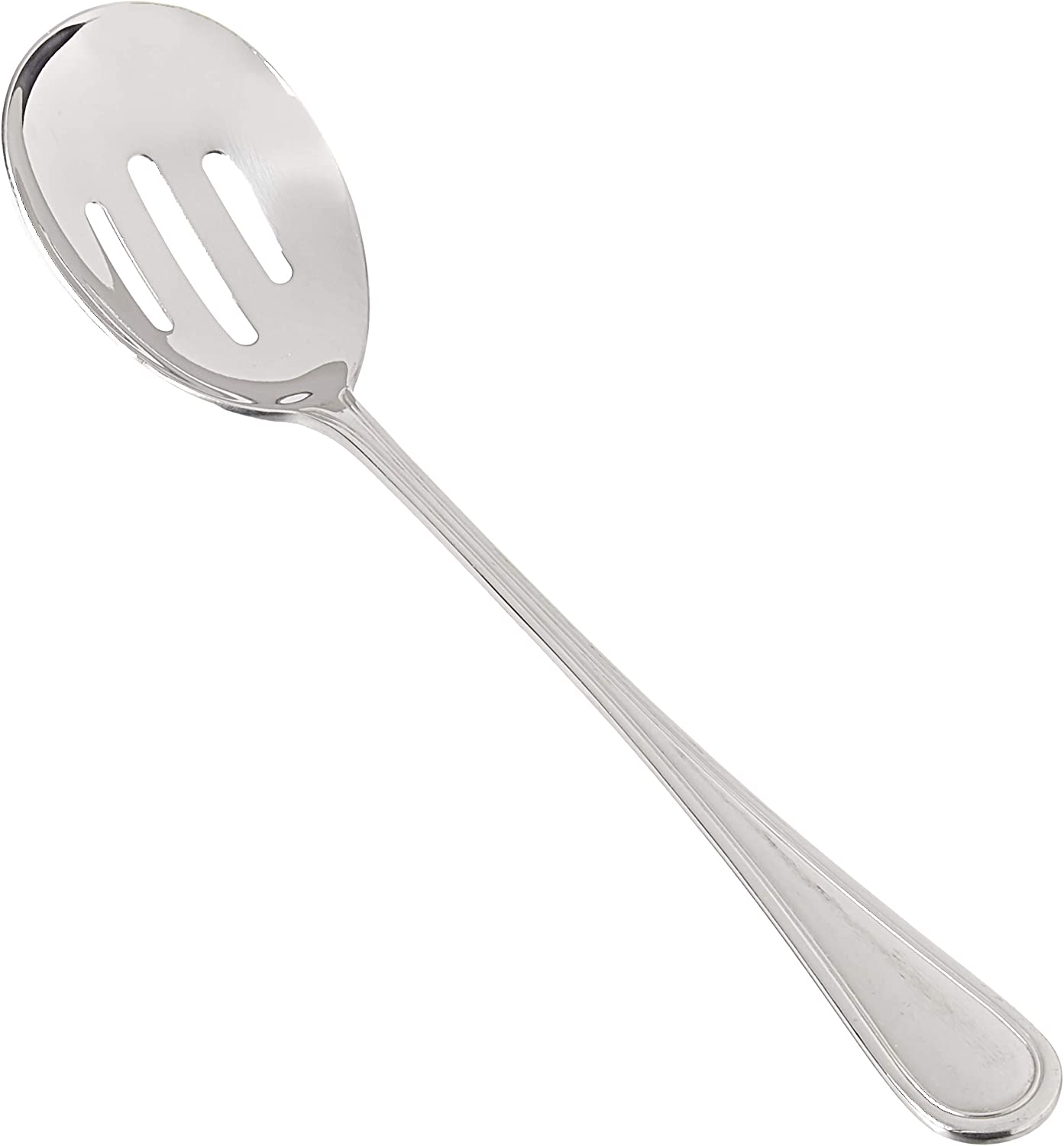 Winco Shangarila 12-Piece Banquet Slotted Serving Spoon Set, 18-8 Stainless Steel
