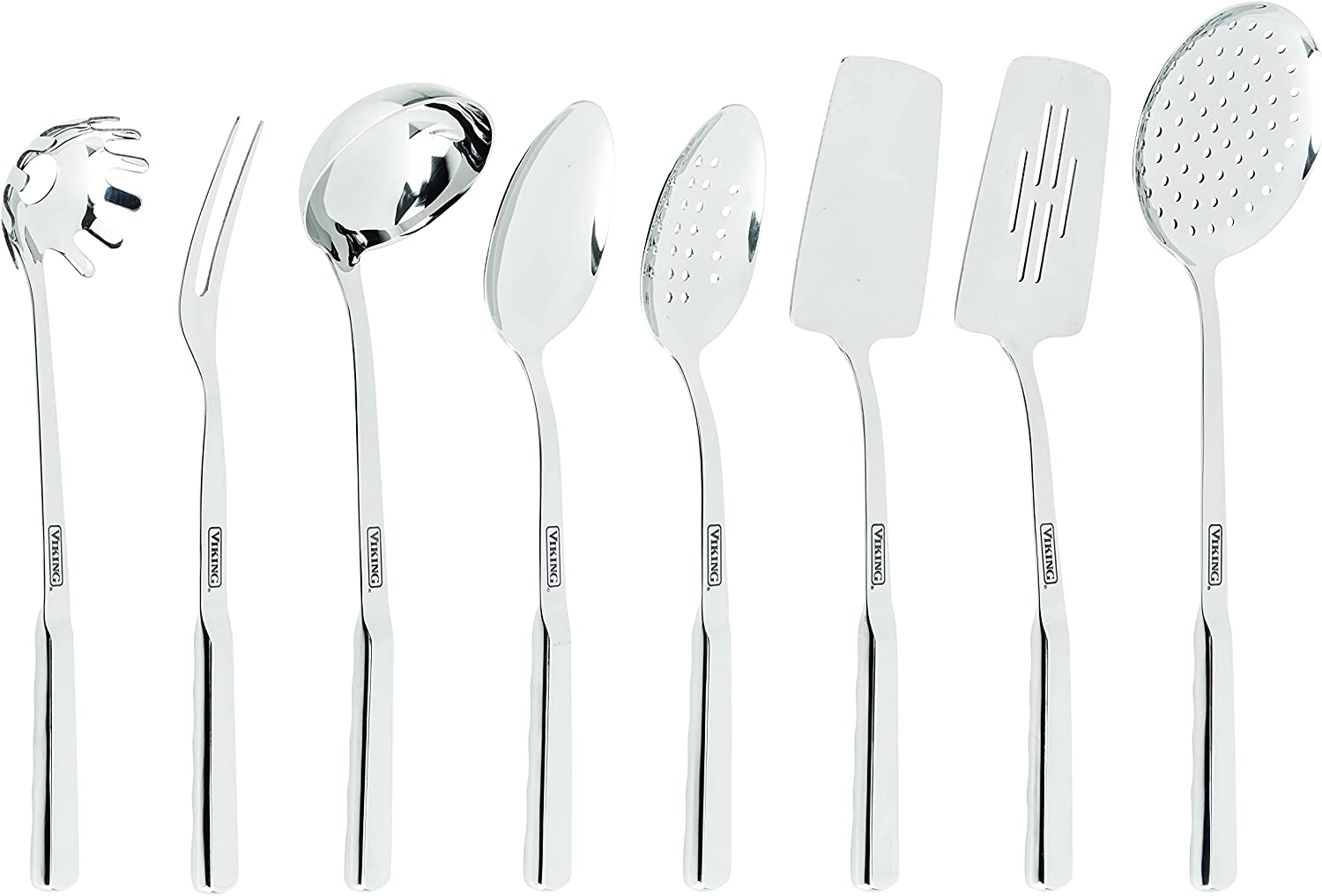 Viking Culinary 8pc Stainless Steel Utensil Set, Silver (40129-9988G)