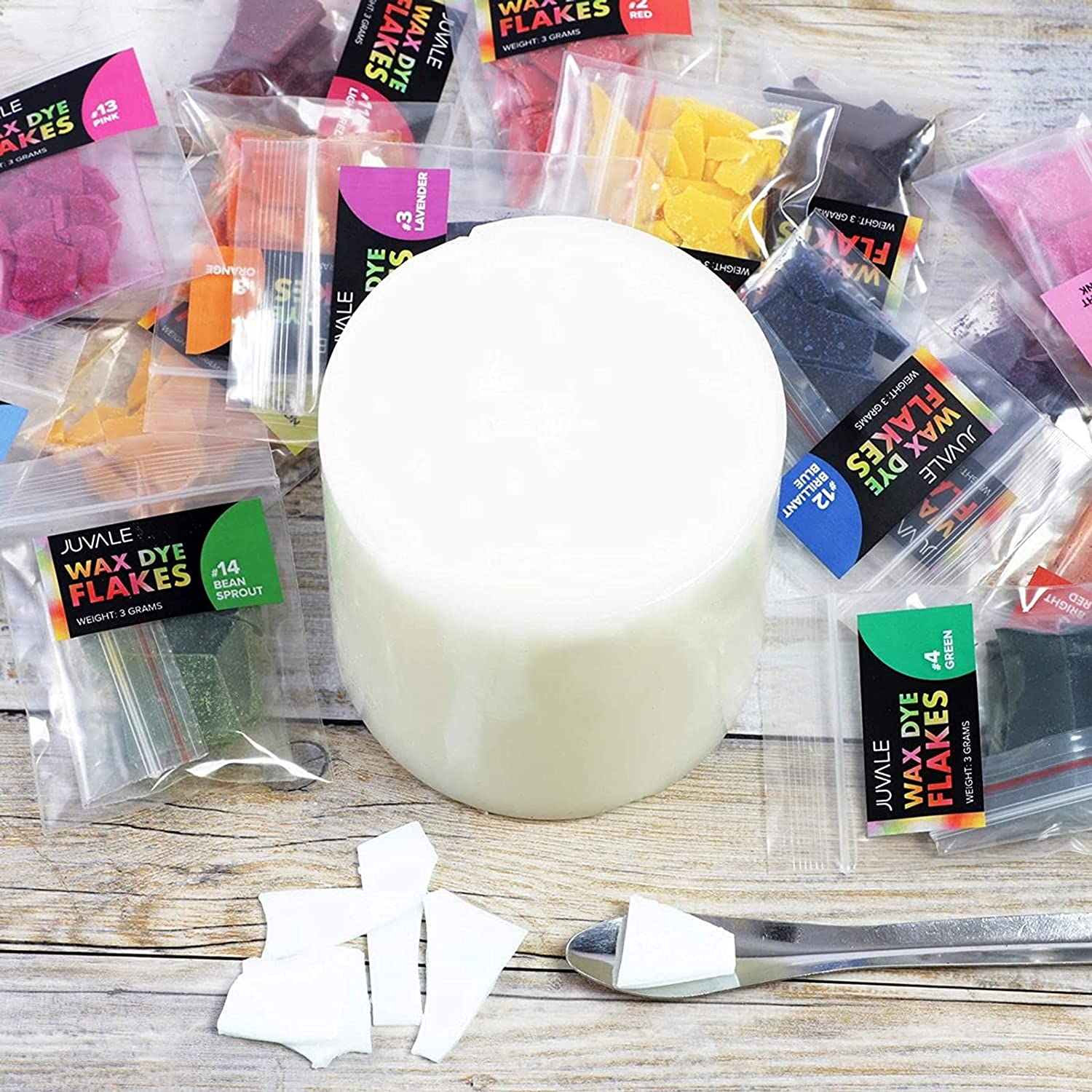 DIY Wax Dye Flakes, Candle Making Supplies Kit (16 Colors)
