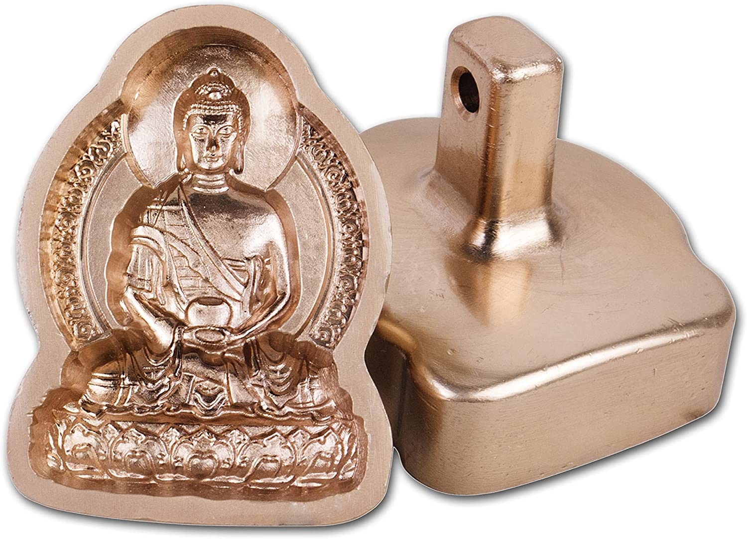 Gandhanra Mini Tibetan Buddha Statue TSA TSA Mold,Shakyamuni(Gautama Buddha),Copper Mould for Making Clay Buddha Statue, DIY