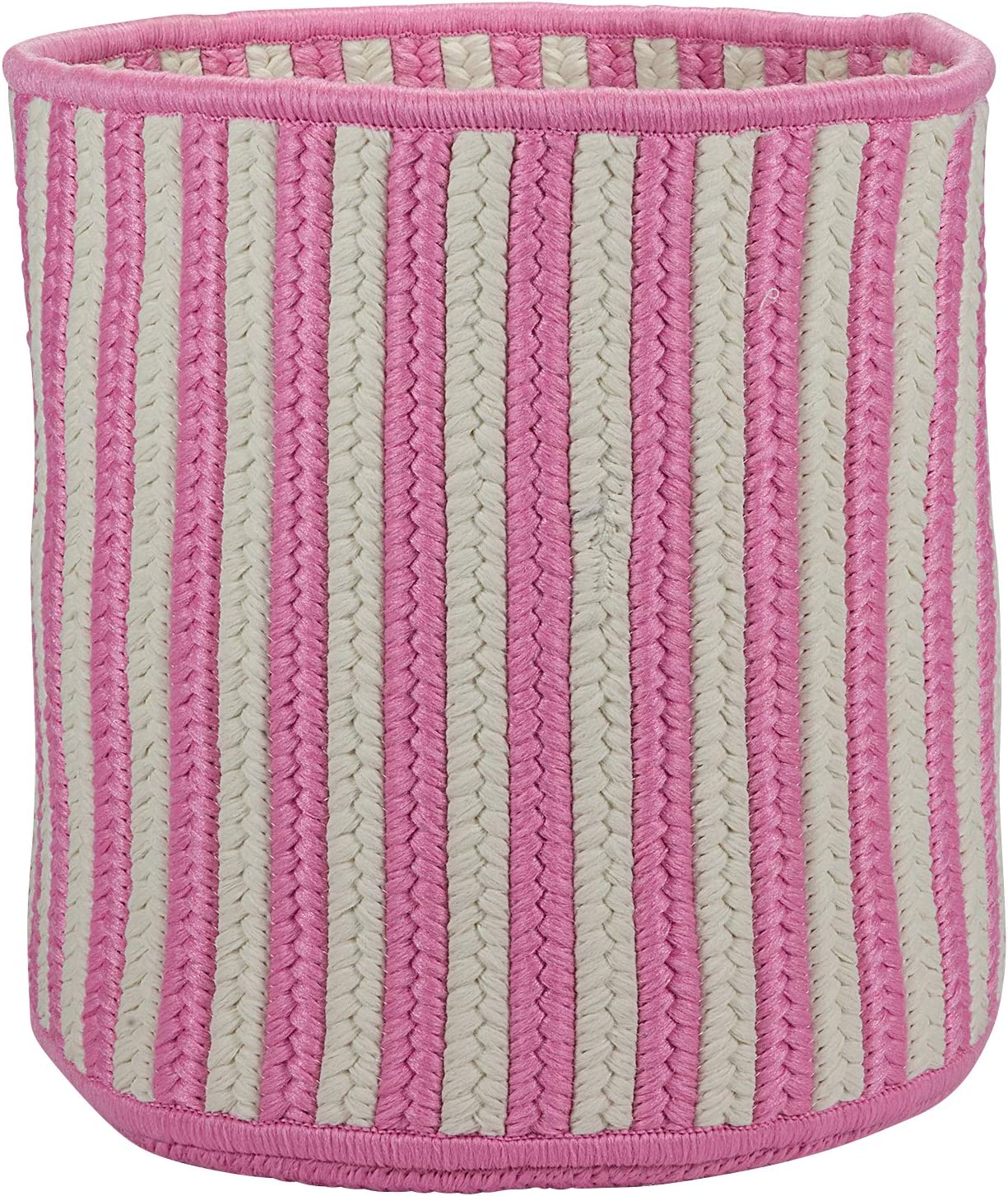 Colonial Mills Baja Stripe Basket, 12″x12″x10″, Pink