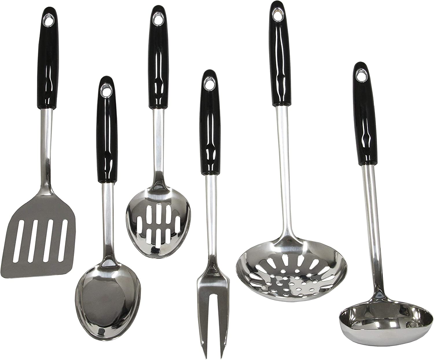 Chef Craft Heavy Duty Kitchen Tool and Utensil Set, 6 Piece, Stainless Steel