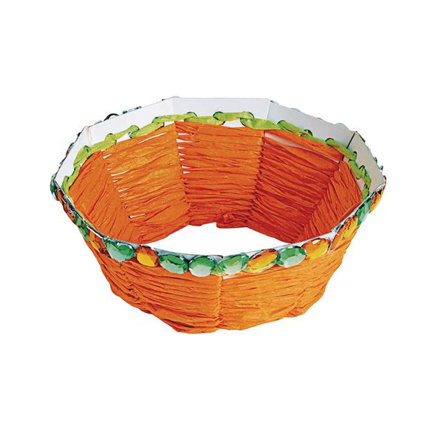 Colorations® Basket Weaving Kit, Set of 12, Weaving Kit for Kids,Fun Crafts for Kids, Crafts for Children, Craft for Boys & Girls, Precut strips of Raffia & Cardstock to Weave