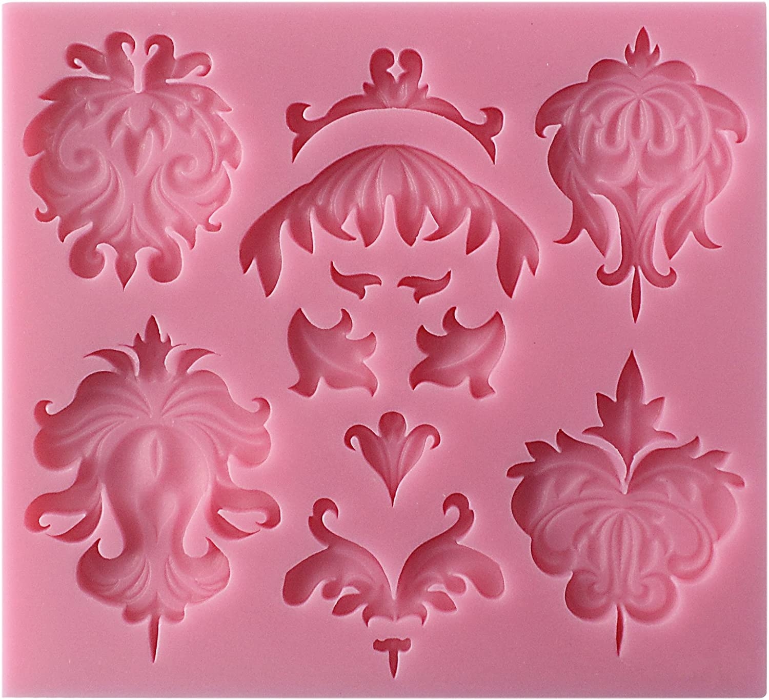 Funshowcase Baroque Style Curlicues Scroll Lace Fondant Silicone Mold for Sugarcraft, Cake Border Decoration, Cupcake Topper,