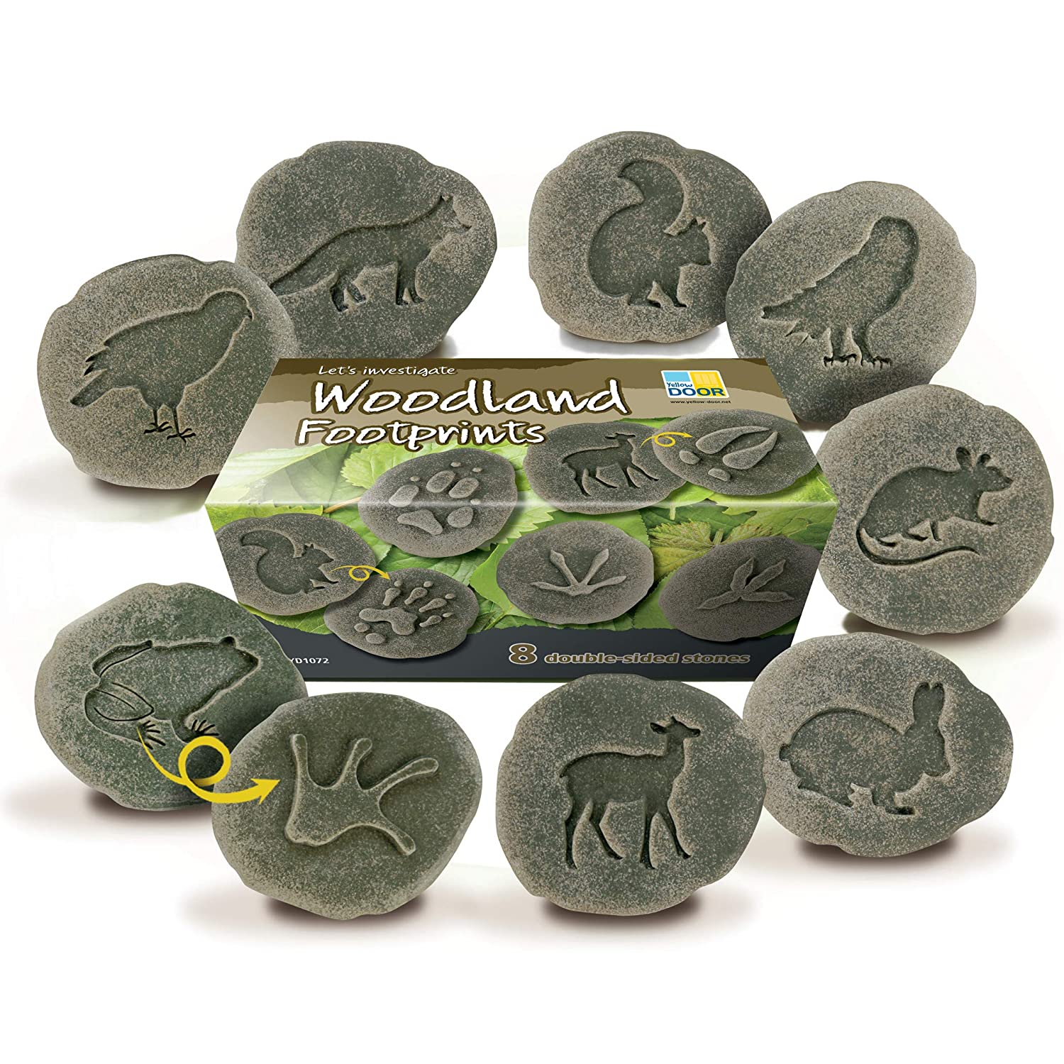 Yellow Door YUS1072 Let’s Investigate Woodland Footprint Stone (Pack of 8)