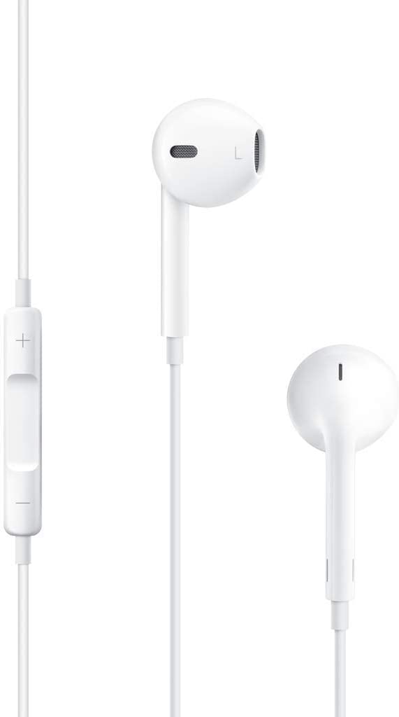 Apple EarPods Headphones with 3.5mm Plug. Microphone with Built-in Remote to Control Music, Phone Calls, and Volume. Wired Earbuds