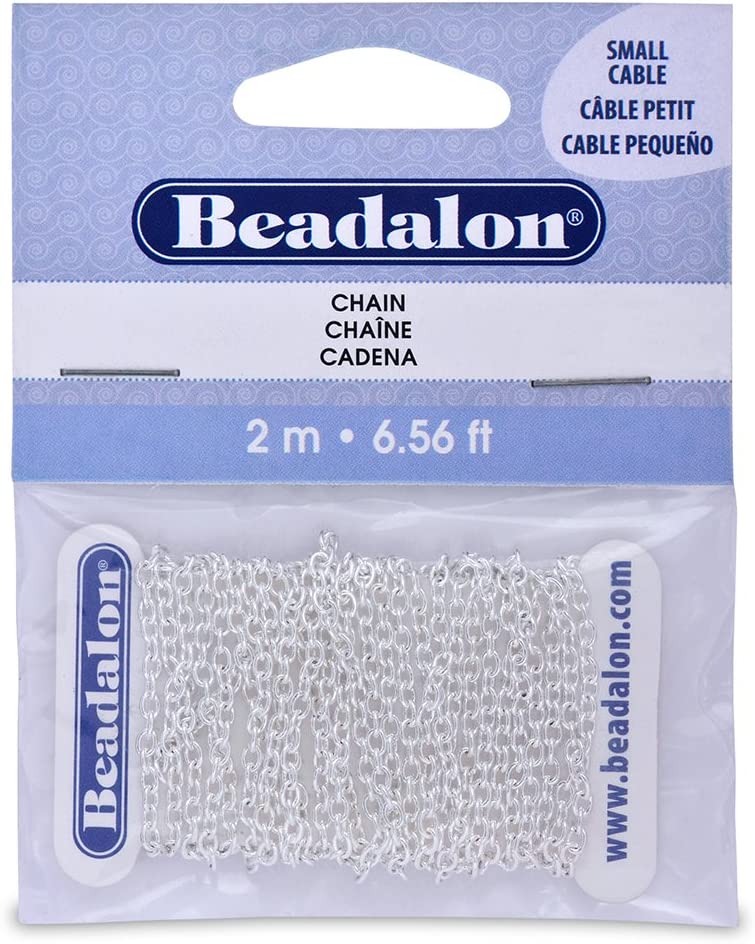 Artistic Wire Beadalon Chain 2.3mm Small Silver Plated, 2-Meters