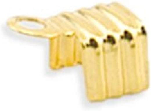 Beadalon 144-Piece Fold-Over Cord End, Nickel Free Gold Plate