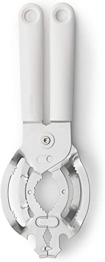 Brabantia Tasty+ Universal Can, Jar, Bottle Opener (Light Grey) Easy to use, Unscrews Small or Large Caps, Tops Lids