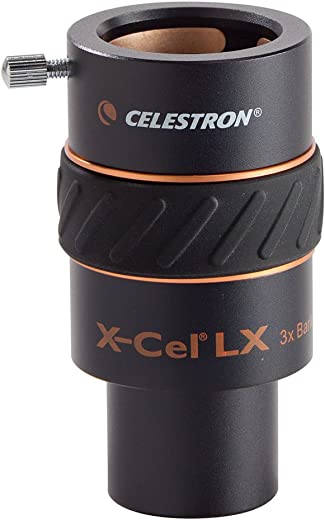 Celestron 93428 X-Cel LX 1.25-Inch 3x Barlow Lens (Black)
