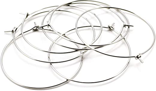 Cousin DIY Hypoallergenic Hoop Earrings, 30mm, Silver