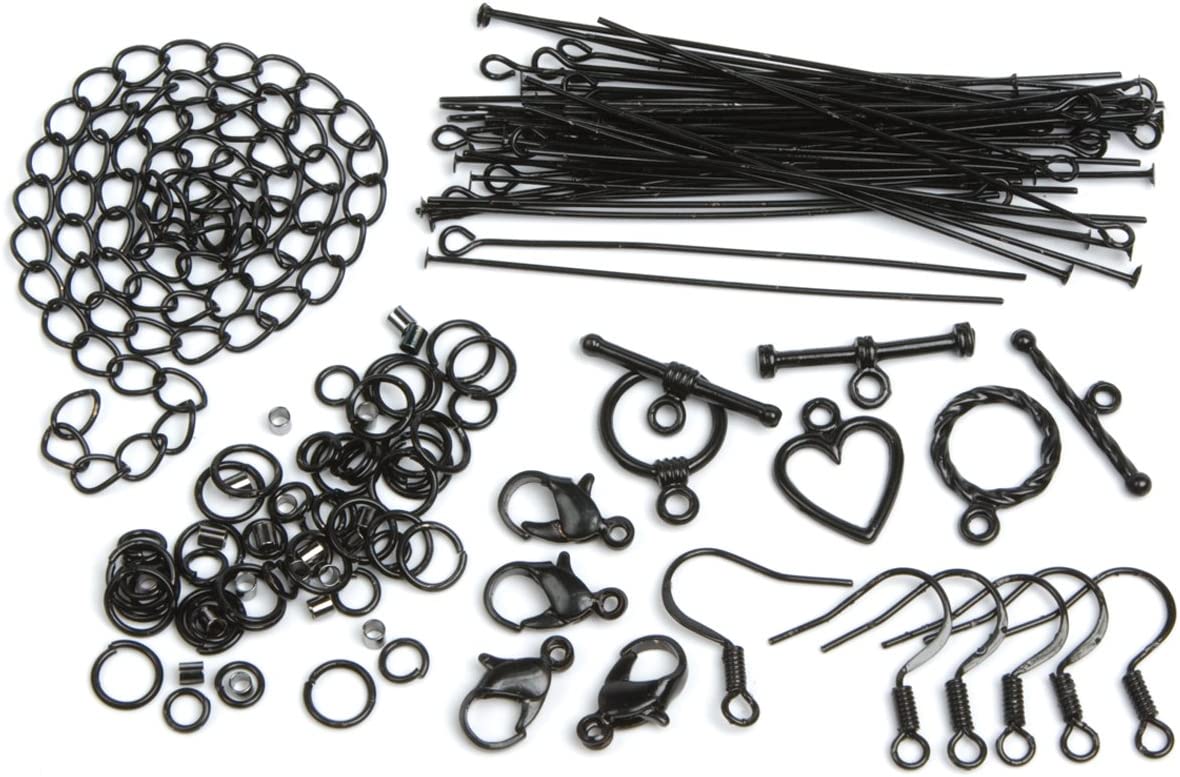 Cousin Jewelry Basics Starter Pack, Black, 145-Piece