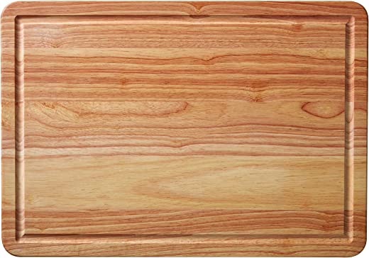 Farberware Rubberwood Cutting Board with Trench, 14-Inch x 20-Inch