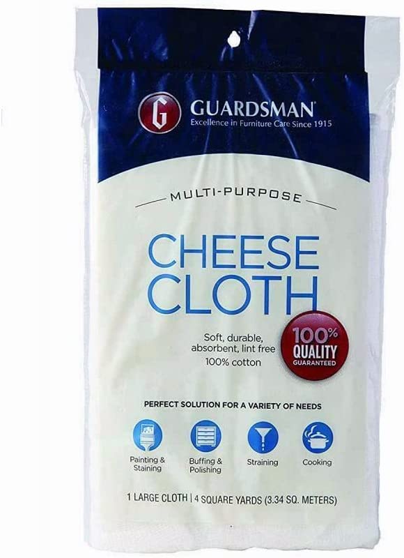 guardsman products inc 004012 Multi-Purpose Cheese Cloth for Painting, Staining, Polishing, Straining, Cooking, Crafts and More, 100% Cotton, 1, White