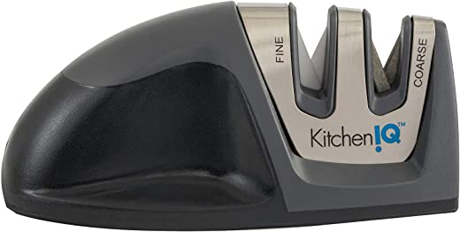 KitchenIQ 50825 Deluxe Diamond Edge Grip Sharpener, Black, OS