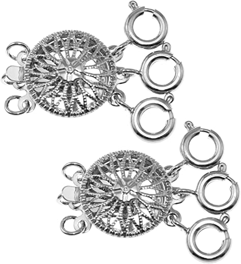 Lind Kitchen Necklace Layering Clasp 2PCS 3 Layered Necklace Slide Clasp Locks Sunflower Shape Jewelry Bracelet Connectors for Bracelet Necklace…