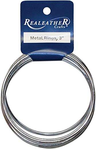 Realeather Crafts Zinc Metal Rings, 3-Inch, 6-Pack (BRI-03-06)