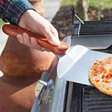 stainless steel pizza peel; collapsible pizza peel; rosewood pizza peel; pizza peel; Outset pizza