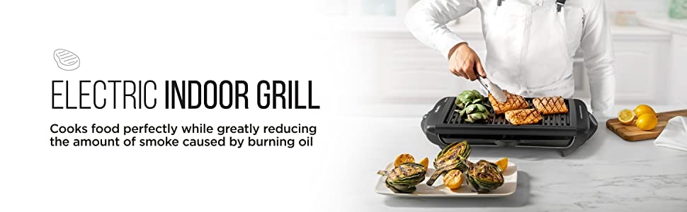 smokeless grill indoor grilled smoked electric griddle pan smoke grilling healthy low fat bbq