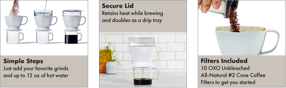  OXO BREW Pour-Over Coffee Maker with Water Tank 