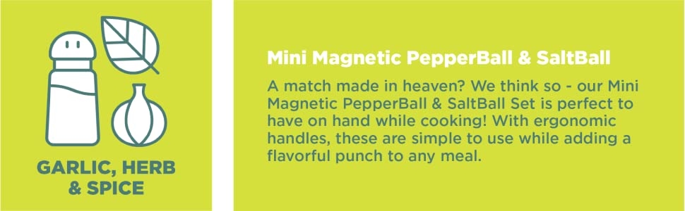 Chef'n Mini Magnetic PepperBall & SaltBall Set