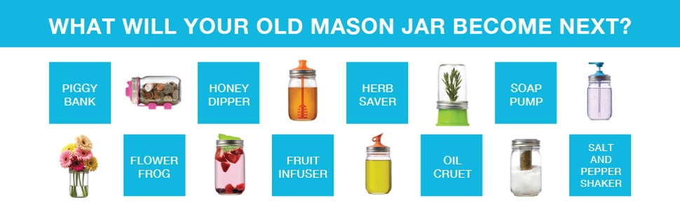 Jarware Mason Ball Jar Drink Lid Canning Kerr Cuppow Honey Dipper Juicer