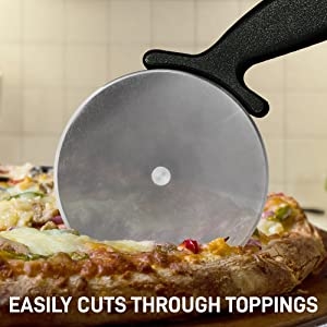 Stainless Steel Pizza Cutter Wheel - Premium & Sharp Durable Slicer with Built-in Finger Guard, 