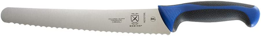 Mercer Culinary Millennia Colors Bread Knife, 10-Inch Wavy Edge Wide, Blue