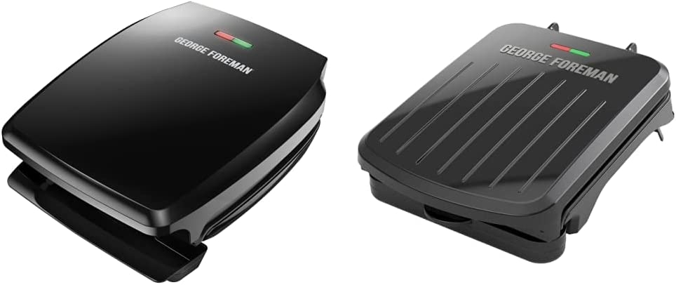 George Foreman GR340FB 4-Serving Classic Plate Electric Indoor Grill and Panini Press, Black Import To Shop ×Product
