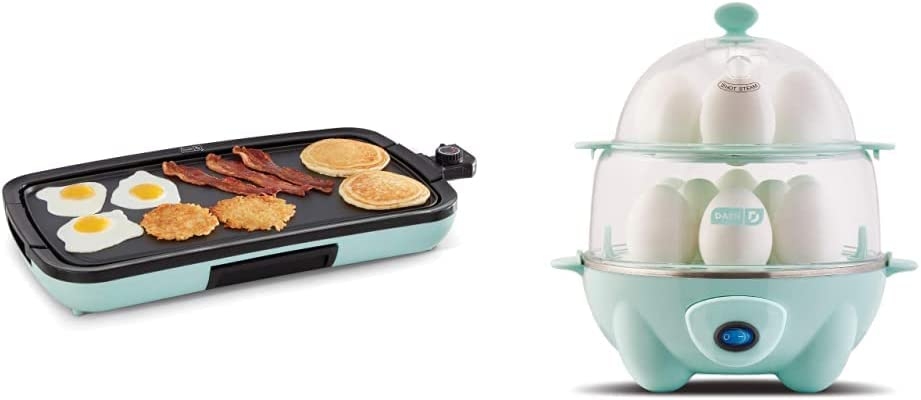 DASH Deluxe Everyday Electric Griddle with Dishwasher Safe Removable Nonstick Cooking Plate for Pancakes, Burgers, Eggs and