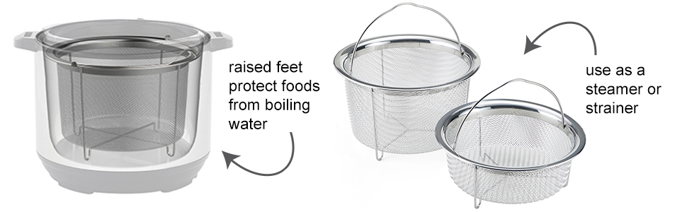 instant pot steamer basket pressure cooker accessories 6 quart 8 slow crock instapot insert quick