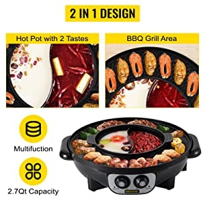 2 in 1 bbq grill and hot pot