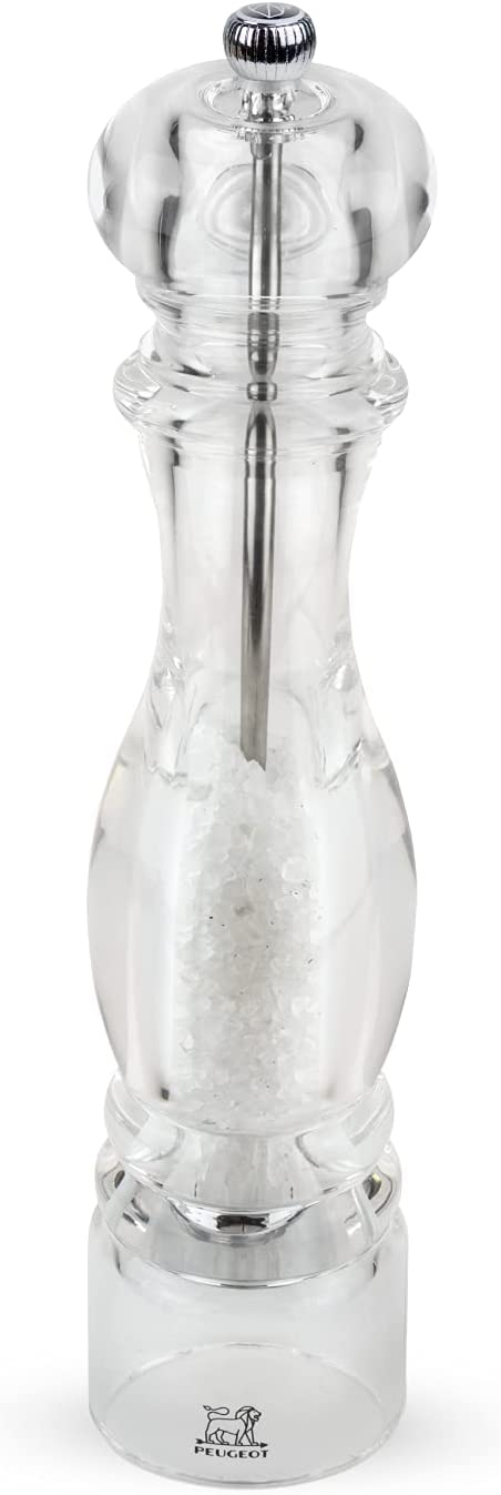 Peugeot – Nancy Manual Salt Mill – Transparent Adjustable Grinder for Rock Salt – Acrylic, Clear, 12 inches Import To Shop
