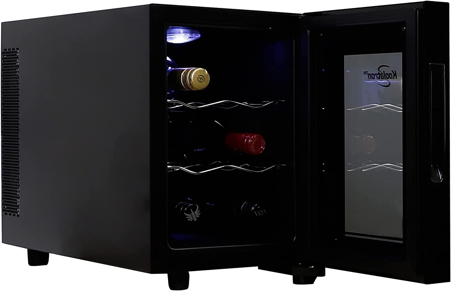 Koolatron Urban Series 6 Bottle Wine Cooler, Thermoelectric Wine Fridge, 0.65 cu. ft. Freestanding Wine Refrigerator for Small