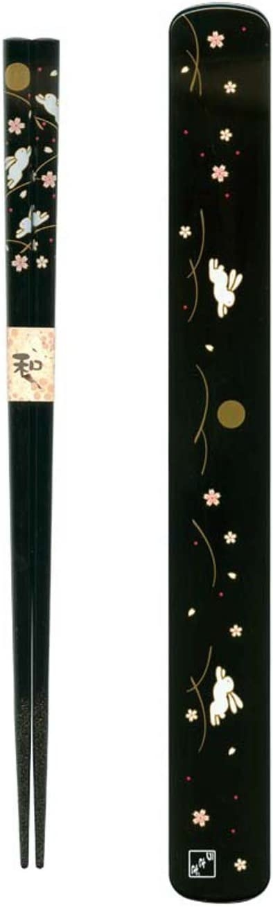 Ryu Mei 058016 Rabbit Japanese Chopstick Box and Set, Black Import To Shop ×Product customization General Description Gallery