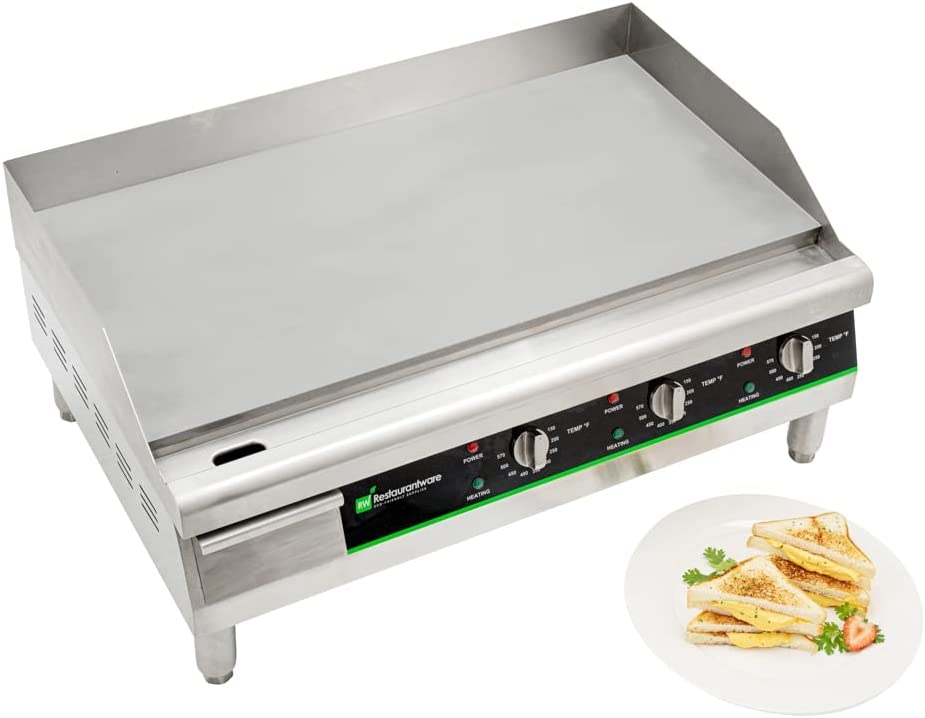 Hi Tek Electric Griddle, 1 Durable Countertop Griddle – 208/240V, 3375-4500W Operation, Stainless Steel Griddle, With Grease