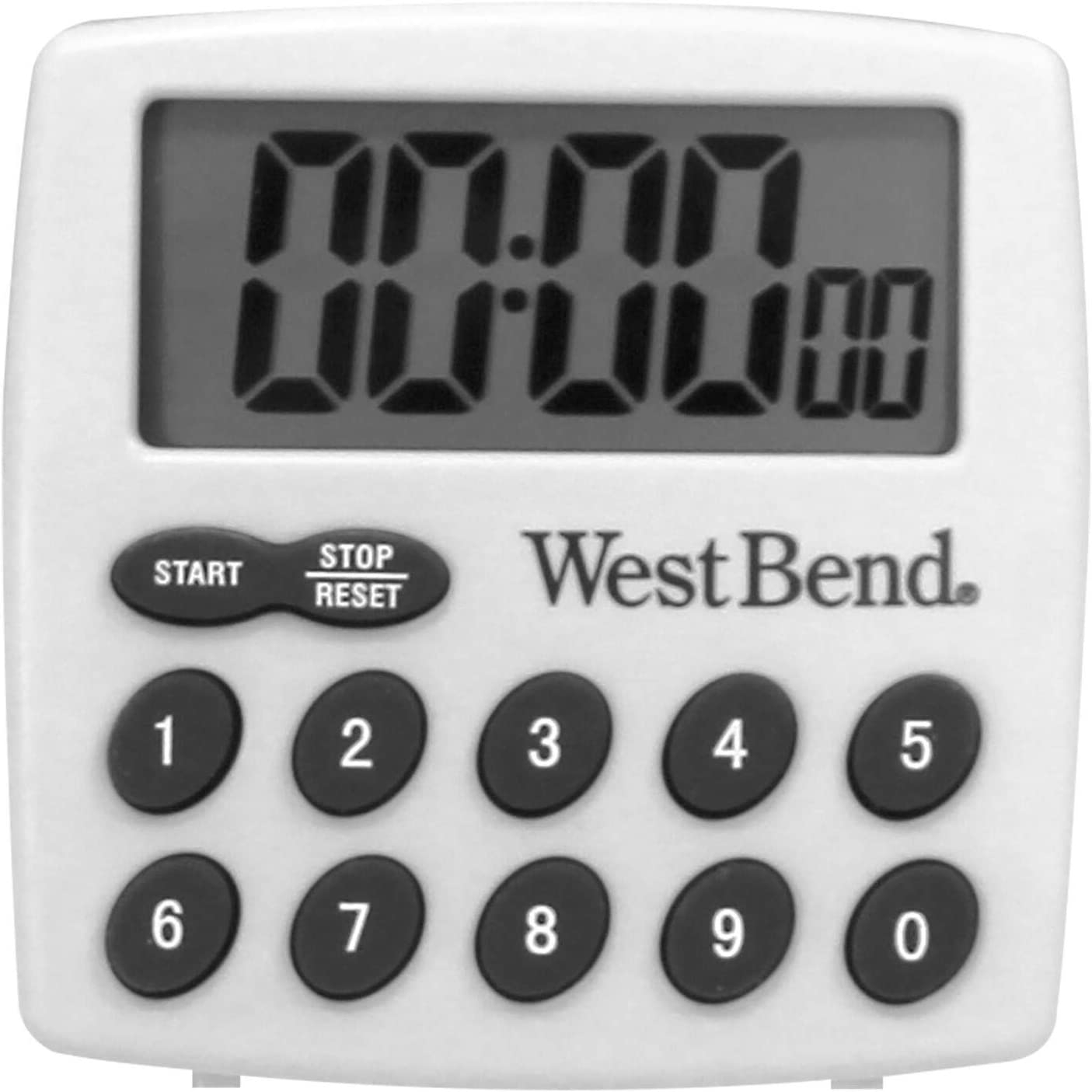 West Bend Easy to Read Digital Magnetic Kitchen Timer Features Large Display and Electronic Alarm, White Import To Shop