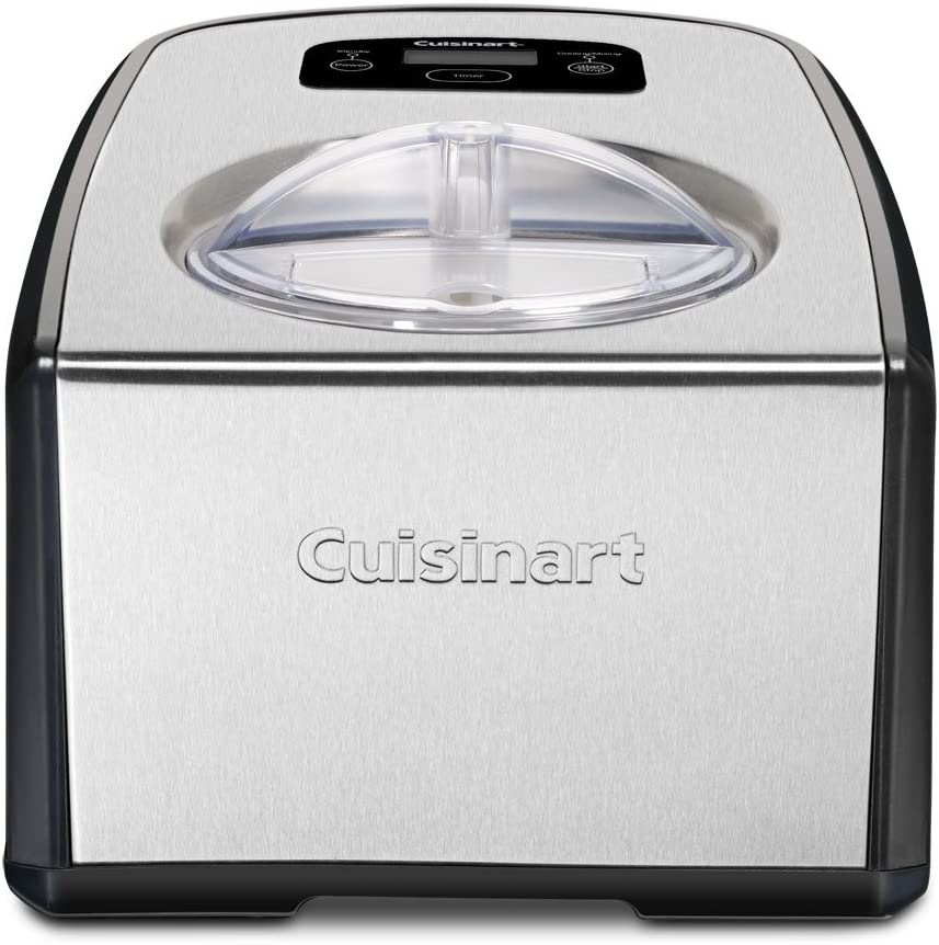 Cuisinart ICE-100 1.5-Quart Ice Cream and Gelato Maker, Fully Automatic with a Commercial Quality Compressor and 2-Paddles,